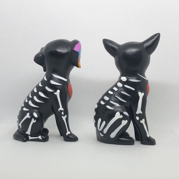 Day of the Dead Halloween Skeleton Dog 🐶 Cat 🐈‍⬛ Set 4” NEW 🤍🖤 - Picture 3 of 5